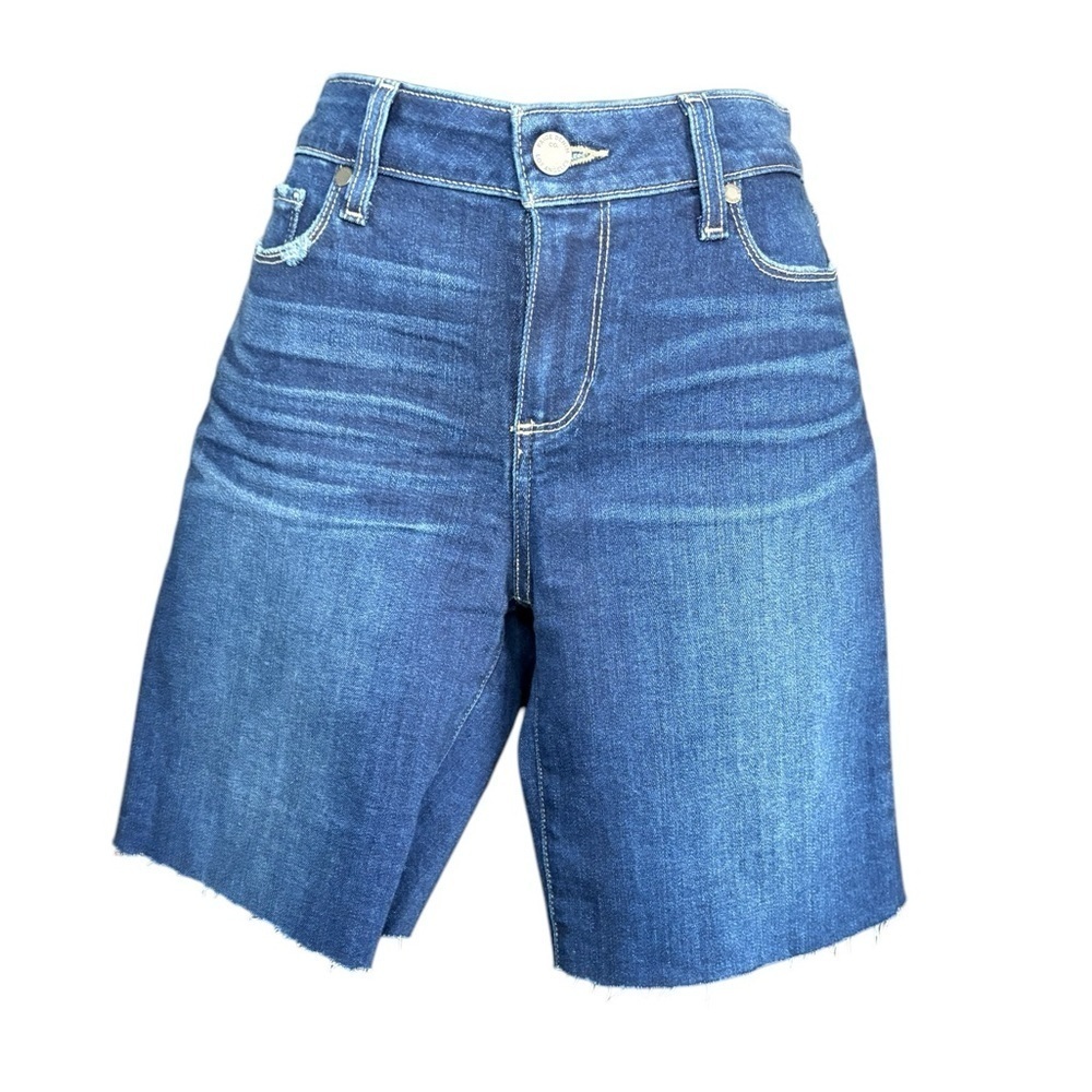 Paige women’s Jax knee Bermuda denim size
28 shorts cut off dark wash preloved
